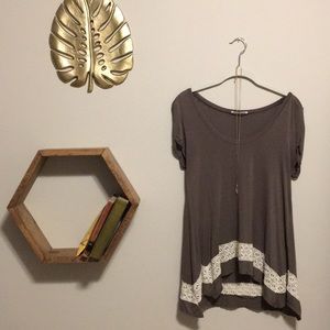 Army green, flowy top